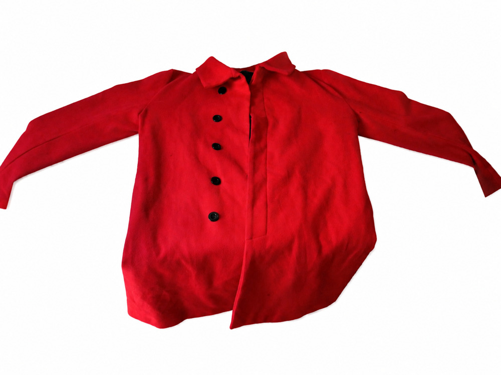 SHEIN Women’s Red Button Front Coat Size XL Collared Lined Polyester